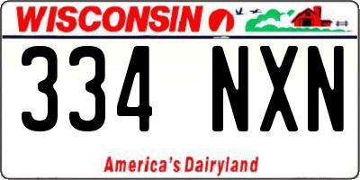 WI license plate 334NXN
