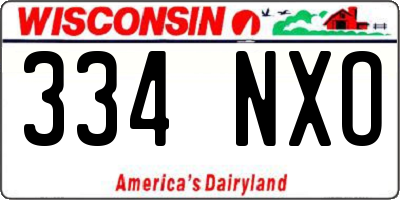 WI license plate 334NXO