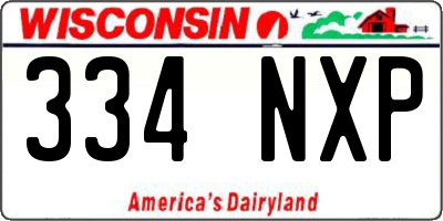WI license plate 334NXP