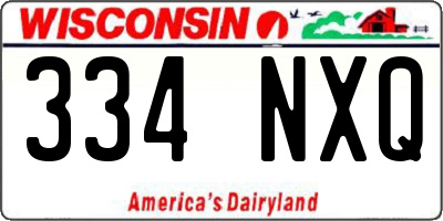 WI license plate 334NXQ