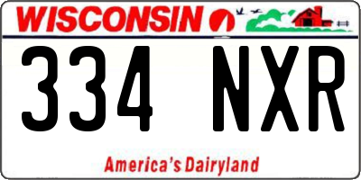 WI license plate 334NXR