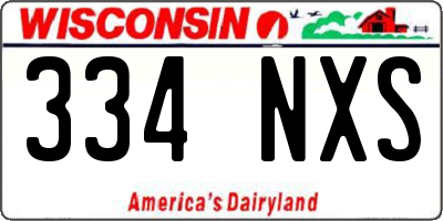 WI license plate 334NXS