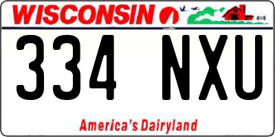 WI license plate 334NXU