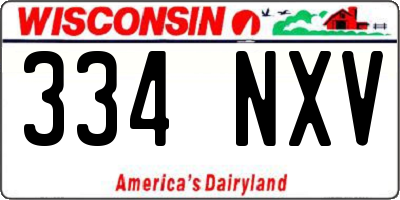WI license plate 334NXV