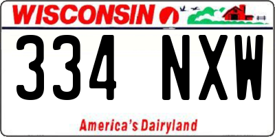 WI license plate 334NXW