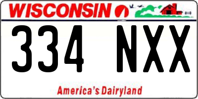 WI license plate 334NXX