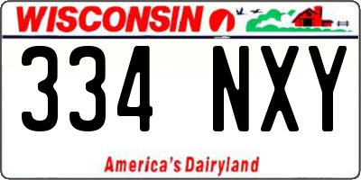 WI license plate 334NXY