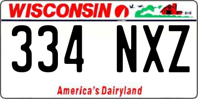 WI license plate 334NXZ