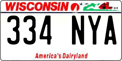 WI license plate 334NYA