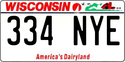 WI license plate 334NYE