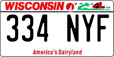 WI license plate 334NYF