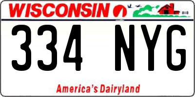 WI license plate 334NYG