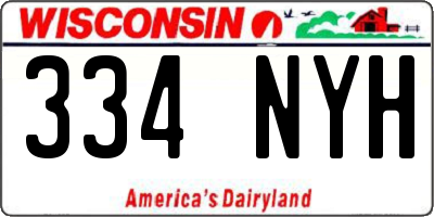 WI license plate 334NYH