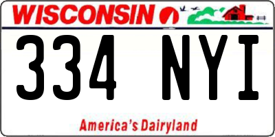 WI license plate 334NYI