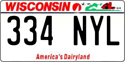 WI license plate 334NYL