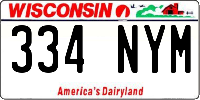 WI license plate 334NYM