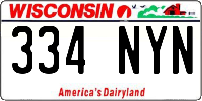 WI license plate 334NYN