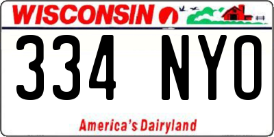 WI license plate 334NYO