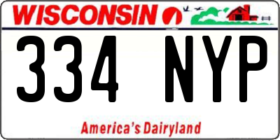 WI license plate 334NYP