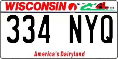 WI license plate 334NYQ