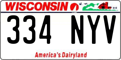 WI license plate 334NYV