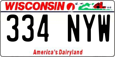 WI license plate 334NYW