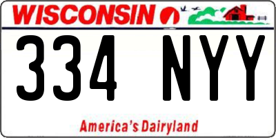 WI license plate 334NYY