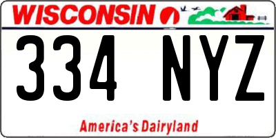 WI license plate 334NYZ