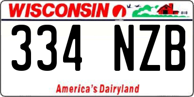 WI license plate 334NZB