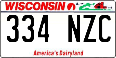 WI license plate 334NZC