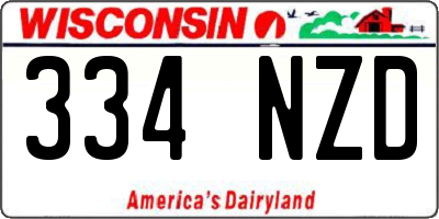 WI license plate 334NZD