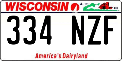 WI license plate 334NZF