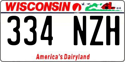 WI license plate 334NZH