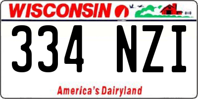 WI license plate 334NZI