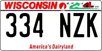 WI license plate 334NZK