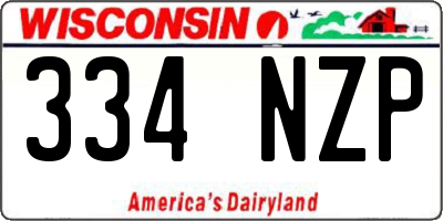 WI license plate 334NZP