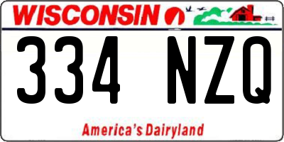WI license plate 334NZQ