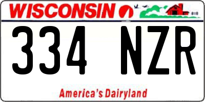 WI license plate 334NZR