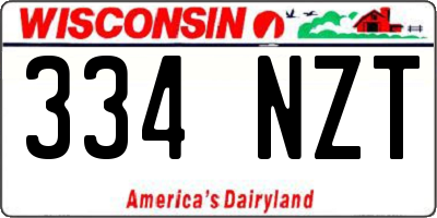 WI license plate 334NZT