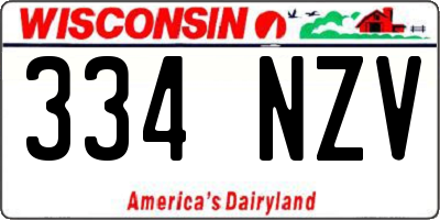 WI license plate 334NZV
