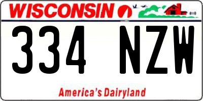 WI license plate 334NZW