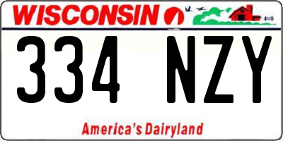 WI license plate 334NZY