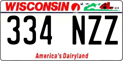 WI license plate 334NZZ