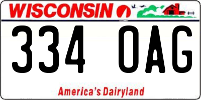 WI license plate 334OAG
