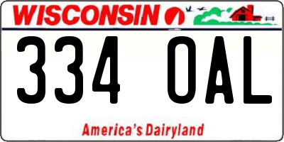 WI license plate 334OAL