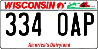 WI license plate 334OAP
