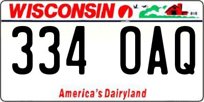 WI license plate 334OAQ