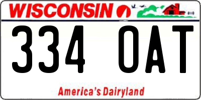 WI license plate 334OAT