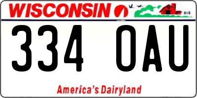 WI license plate 334OAU