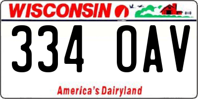 WI license plate 334OAV